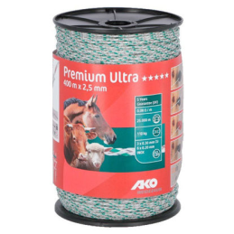 AKO Premium Ultra wit/groen schrikdraad 2.5mm 400m